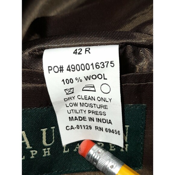 Ralph Lauren Wool Brown Red Green Houndstooth Sport Coat Blazer Jacket Mens 42 R - Picture 11 of 11